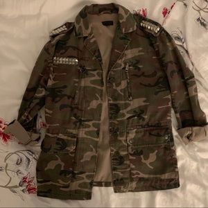 Topshop Studded Camo Jacket